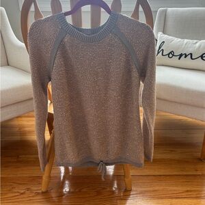 LOFT Gray and Pinkish Textured Sweater